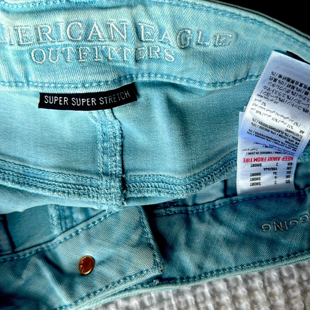 American Eagle Outfitters, super super stretch. Size 2  light blue - Picture 5 of 6